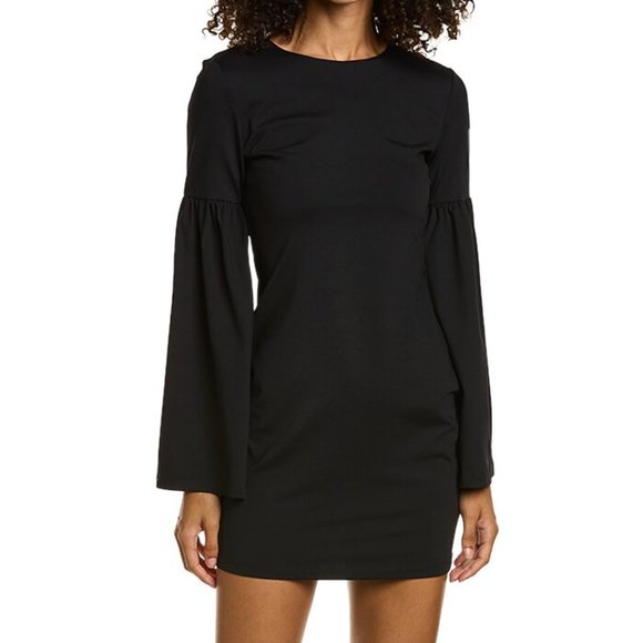 Susana Monaco Black Bell Sleeve Mini Dress - Picture 1 of 4